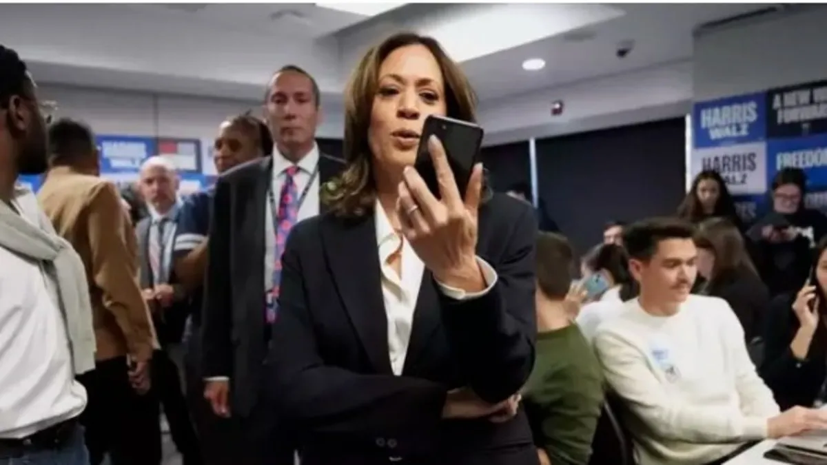 Kamala Harris fena yakalandı: Telefonunun ekranı sosyal medyayı salladı